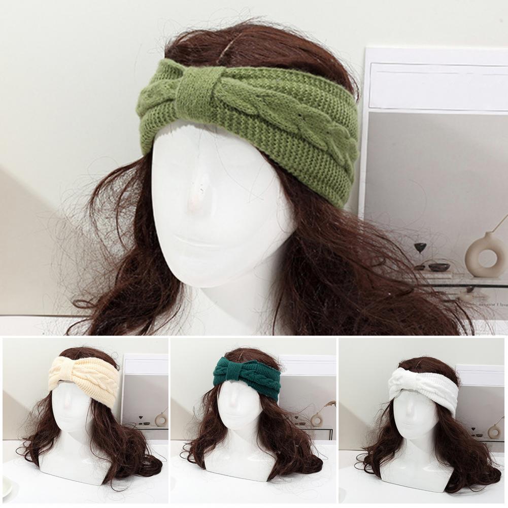 Fleece Ear Warmer Band - Inverno velo-forrado bandana cor sólida torção
