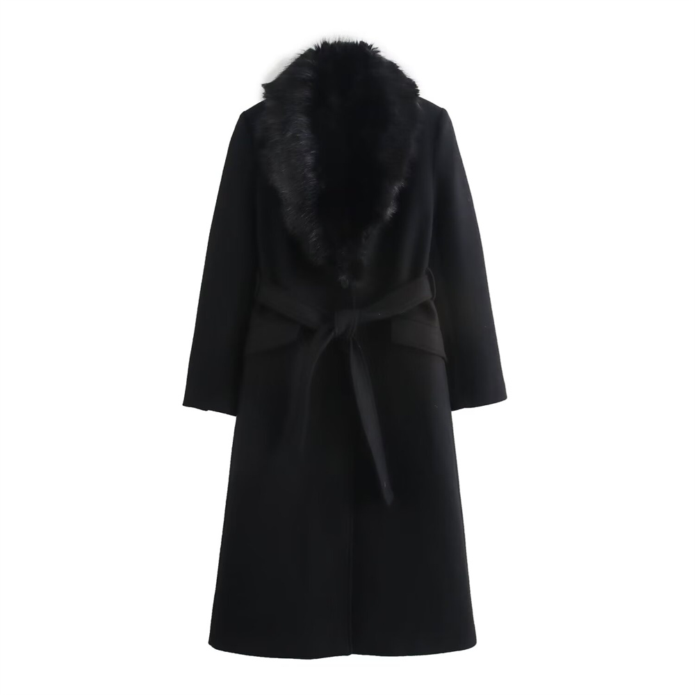Cinto feminino gola de pele qu - Wool Coat Peacoat avaliação e preço