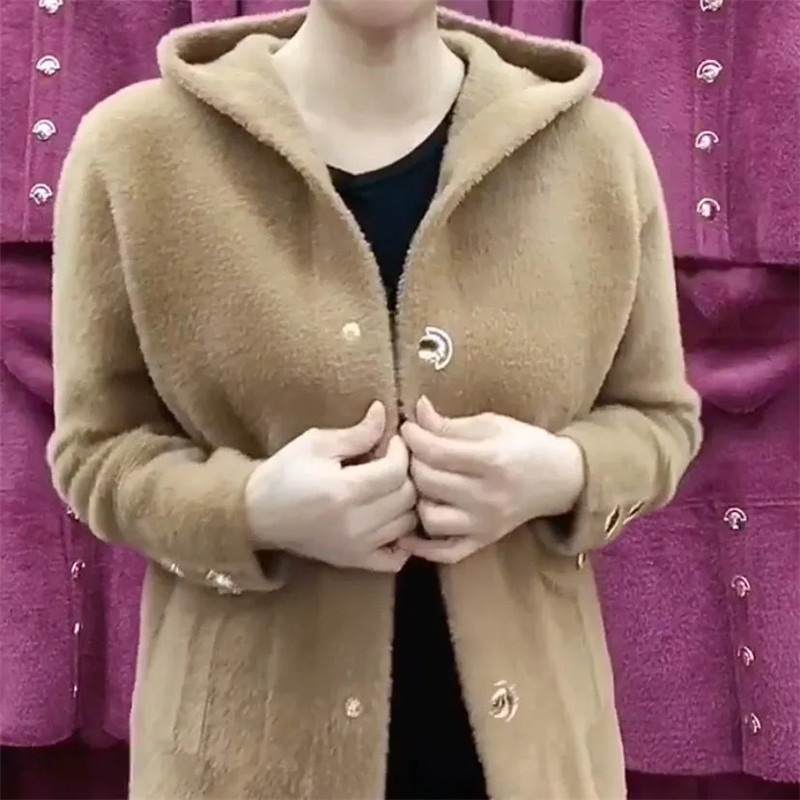 Nova meia idade idosa mãe imit - Wool Coat Peacoat avaliação e preço
