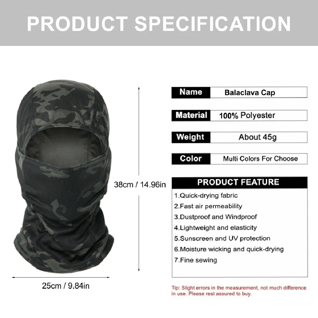Balaclava de Camuflagem para C - Balaclava Ski Mask avaliação e preço