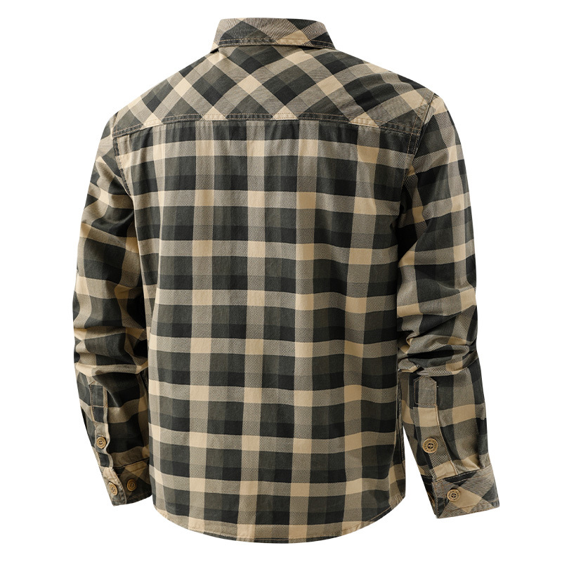 Camisa xadrez masculina retrô  - Flannel Shirt Lined avaliação e preço