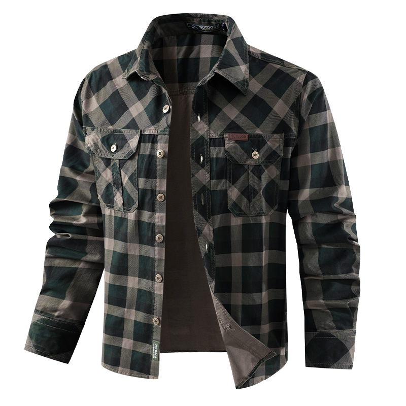 Camisa xadrez masculina retrô  - Flannel Shirt Lined avaliação e preço