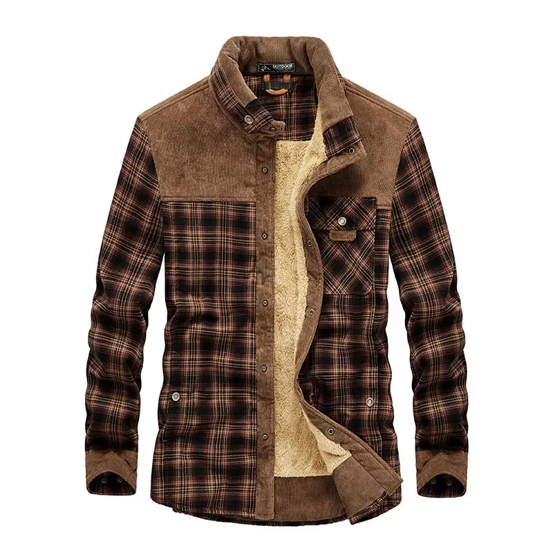Homens camisas xadrez jaquetas - Flannel Shirt Lined avaliação e preço