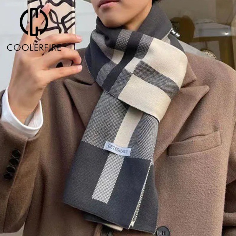 Novo inverno cachecol masculin - Wool Scarf Men avaliação e preço